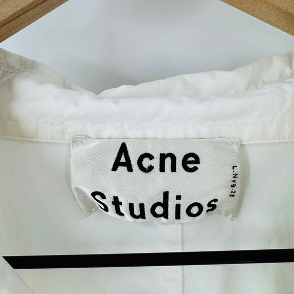 Acne Studios Lash Poplin Oversized Button Down Shirt White Size 38 - Picture 3 of 9